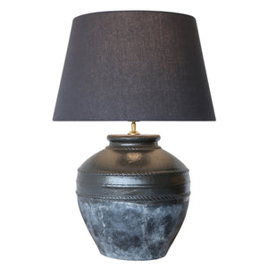 Black Terracotta Linen Lamp RRS3012 - Oak Furniture Store & Sofas
