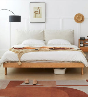 Bremen Natural Solid Oak Bed Frame - Queen Size - Oak Furniture Store & Sofas