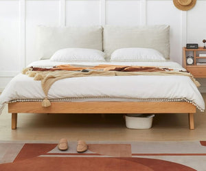 Bremen Natural Solid Oak Bed Frame - Queen Size - Oak Furniture Store & Sofas