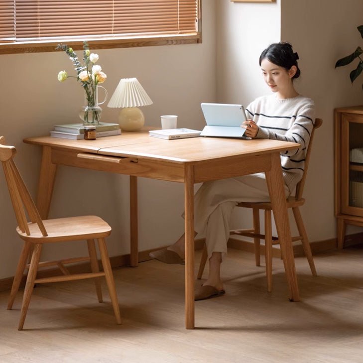 Bremen Natural Solid Oak Extending Dining Table - Oak Furniture Store