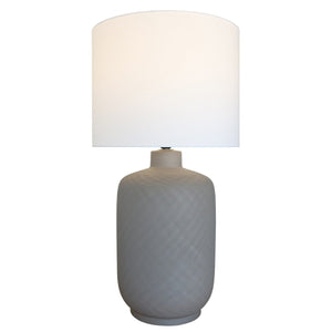 Brown Ceramic White Cotton Lamp RRS3019 - Oak Furniture Store & Sofas