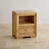 Chamfer Natural Solid Oak 1 Drawer Bedside Table - Oak Furniture Store