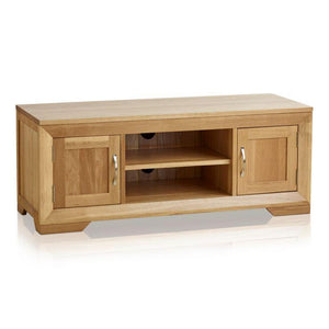 Chamfer Natural Solid Oak 2 Doors TV Unit - Oak Furniture Store & Sofas