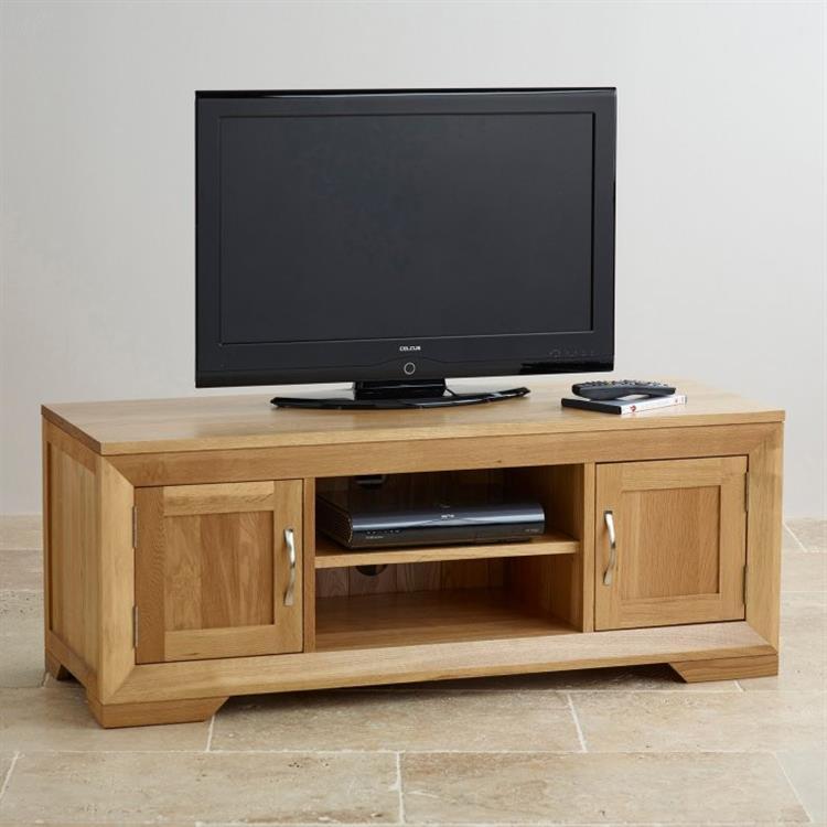 Chamfer Natural Solid Oak 2 Doors TV Unit - Oak Furniture Store & Sofas