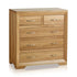 Chamfer Solid Oak 2 over 3 Chest of Drawers - Oak Furniture Store