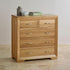 Chamfer Solid Oak 2 over 3 Chest of Drawers - Oak Furniture Store