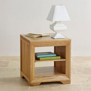 Chamfer Shelf Lamp Table - Oak Furniture Store & Sofas