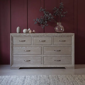 Chamfer Solid Oak 3 over 4 Chest of Drawers - Oak Furniture Store & Sofas