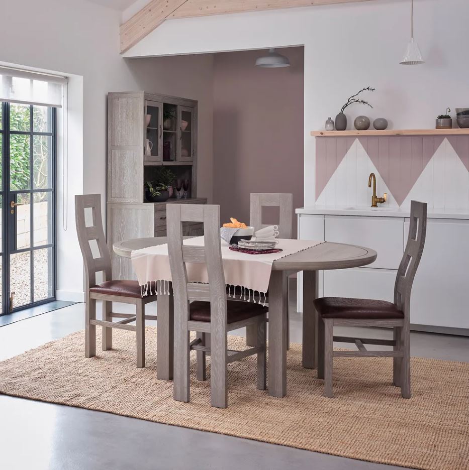 Chamfer Solid Oak Extendable Dining Table - Oak Furniture Store & Sofas