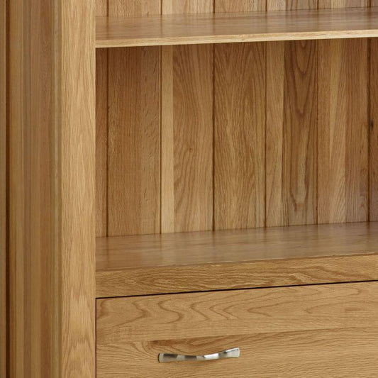 Chamfer Solid Oak Large Bookcase – Oak Furniture Store New Zealand