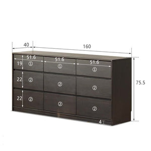 Charcoal Solid Oak Chest of 9 Drawers - Oak Furniture Store & Sofas
