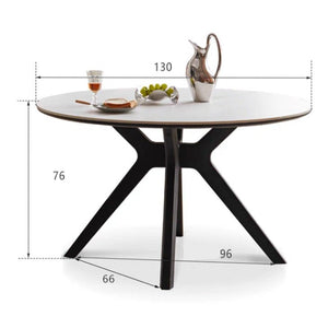 Charcoal Solid Oak Dining Table with Ceramic Marble Top - Oak Furniture Store & Sofas
