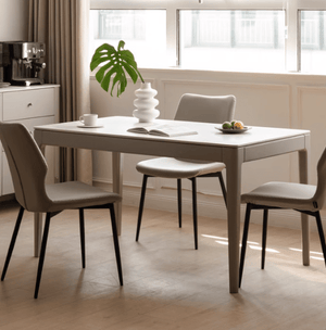 Daejeon Tulip Poplar Dining Table with Ceramic Marble Top - Oak Furniture Store & Sofas