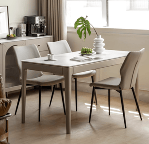 Daejeon Tulip Poplar Dining Table with Ceramic Marble Top - Oak Furniture Store & Sofas
