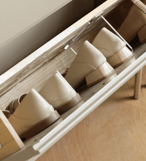 Daejeon Tulip Poplar Grey Shoe Cabinet - Oak Furniture Store & Sofas