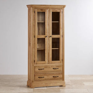 Edinburgh Solid Oak Display Cabinet - Oak Furniture Store & Sofas