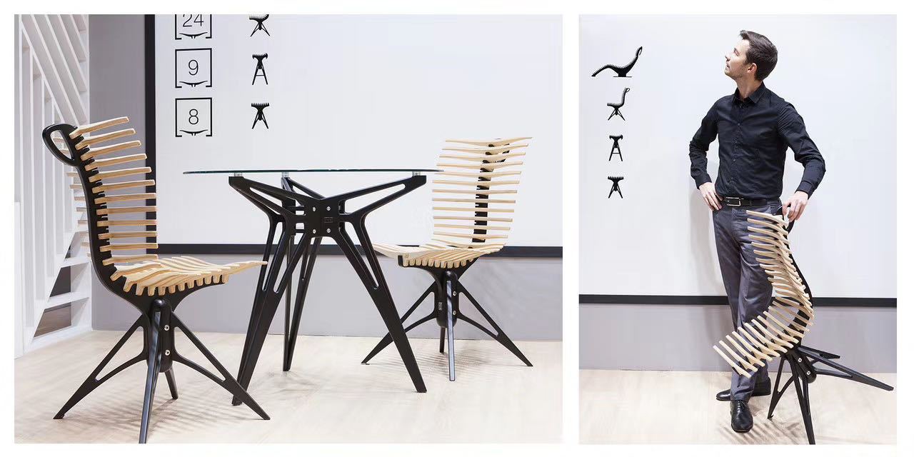Fish Bone Designer Chair - Oak Furniture Store
