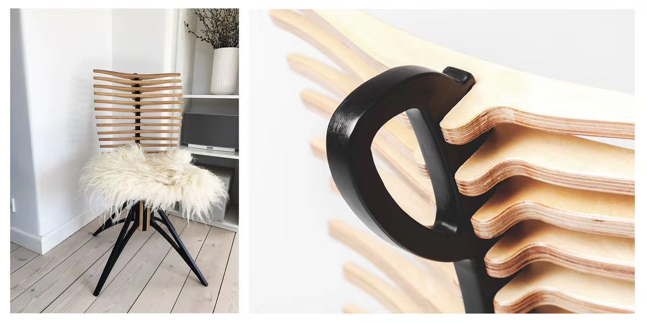 Fish Bone Designer Chair - Oak Furniture Store