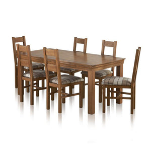 French Rustic Solid Oak 1.8M Dining Table - Oak Furniture Store & Sofas