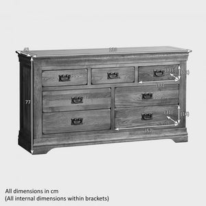 French Rustic Solid Oak 3+4 Chest Of Drawers - Oak Furniture Store & Sofas