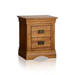 French Rustic Solid Oak Bedside Table - Oak Furniture Store & Sofas