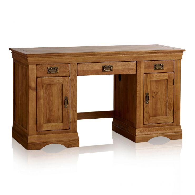 French Rustic Solid Oak Computer Desk | Oak Furniture Store