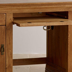 French Rustic Solid Oak Computer Desk - Oak Furniture Store & Sofas