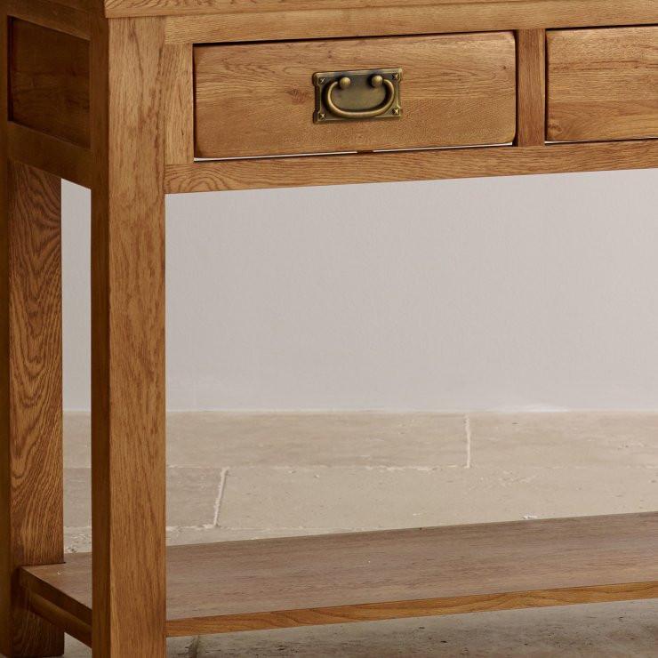 French Rustic Solid Oak Console Table - Oak Furniture Store