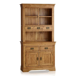 French Rustic Solid Oak Hutch Dresser - Oak Furniture Store & Sofas