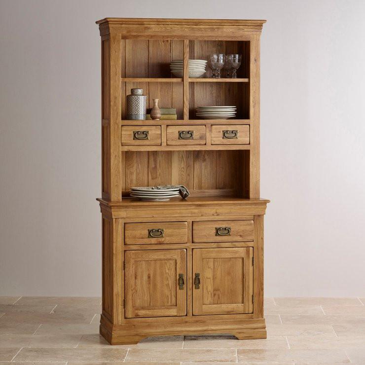 French Rustic Solid Oak Hutch Dresser - Oak Furniture Store
