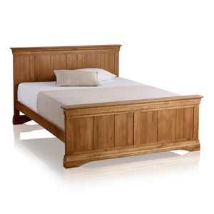 French Rustic Solid Oak King-Size Bed - Oak Furniture Store & Sofas