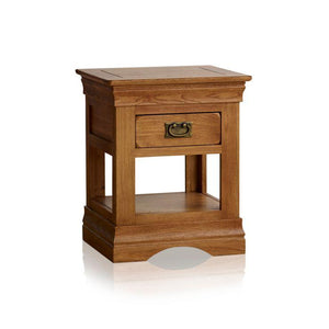 French Rustic Solid Oak Lamp Table - Oak Furniture Store & Sofas