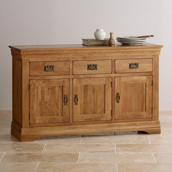 French Rustic Solid Oak Large Sideboard – Oak Furniture Store