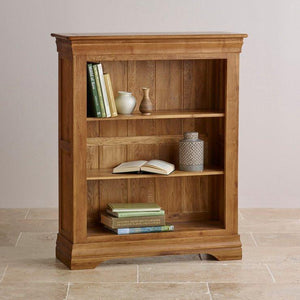 French Rustic Solid Oak Small Bookcase - Oak Furniture Store & Sofas