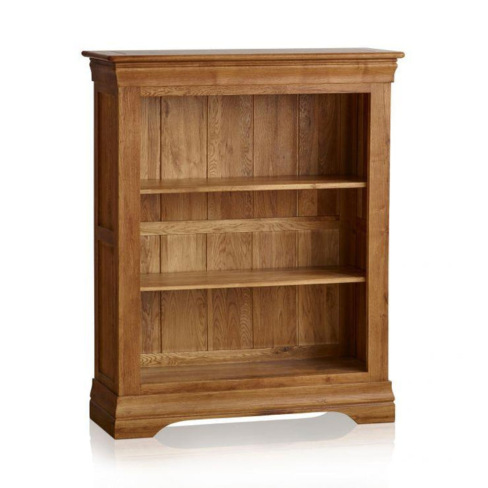 French Rustic Solid Oak Small Bookcase