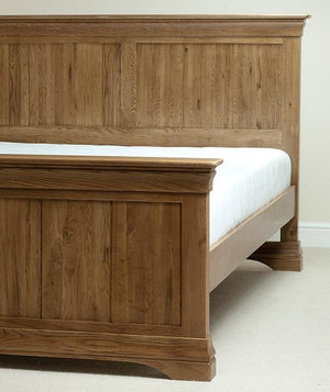 French Rustic Solid Oak Super King-Size Bed - Oak Furniture Store & Sofas