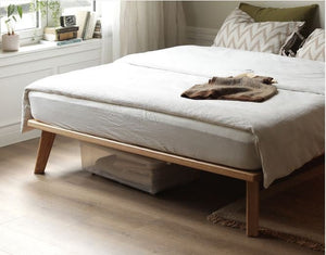 Greenland Solid Oak Headless Design Bed Frame - Oak Furniture Store & Sofas