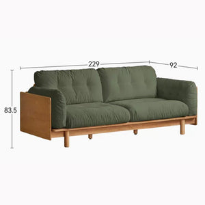 Hamburg Design Natural Solid Rubberwood Sofa - Oak Furniture Store & Sofas