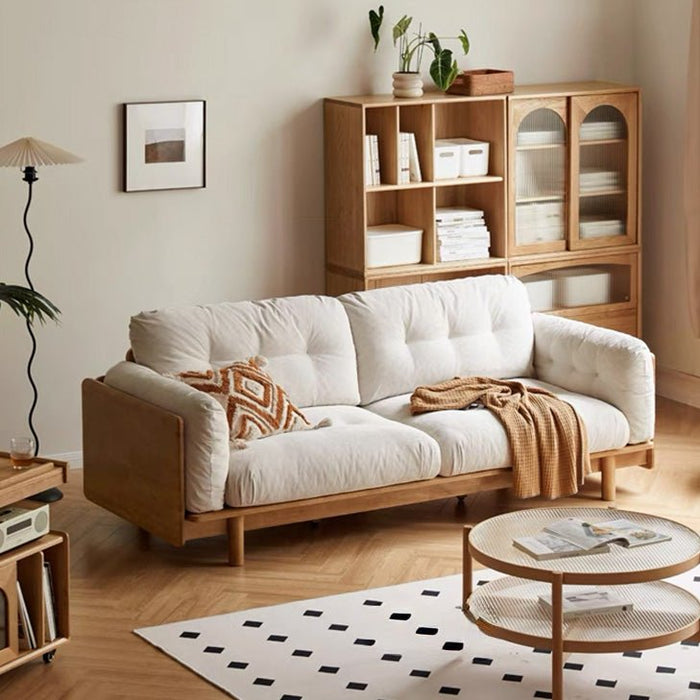 Hamburg Design Natural Solid Rubberwood Sofa