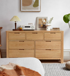 Humbie Natural Solid Oak 3+4 Chest of Drawers - Oak Furniture Store & Sofas