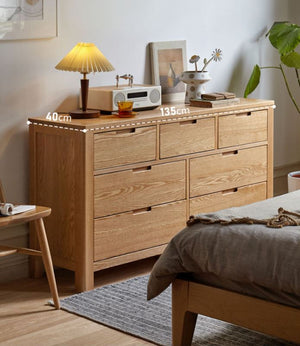 Humbie Natural Solid Oak 3+4 Chest of Drawers - Oak Furniture Store & Sofas