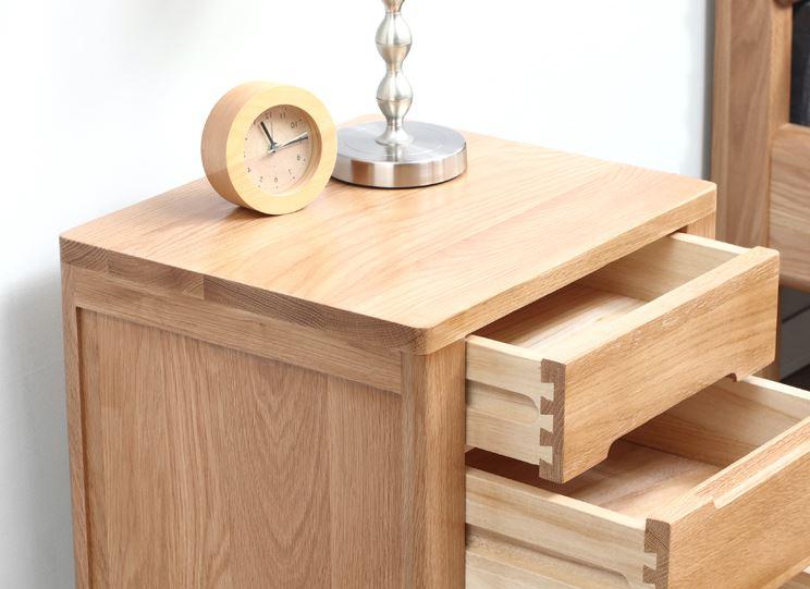 Humbie Natural Solid Oak Bedside Table - Oak Furniture Store