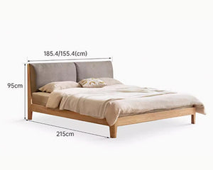 Humbie Natural Solid Oak Cushion Back Bed Frame - Oak Furniture Store & Sofas
