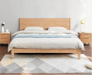 Humbie Natural Solid Oak Queen Size Bed (New Product Coming Soon!) - Oak Furniture Store & Sofas