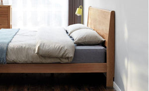 Humbie Natural Solid Oak Queen Size Bed (New Product Coming Soon!) - Oak Furniture Store & Sofas