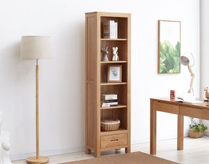 Humbie Natural Solid Oak Slim Bookcase (Coming Soon!) - Oak Furniture Store & Sofas