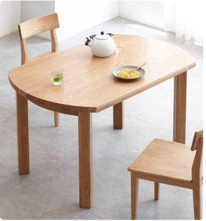 Humbie Neutral Solid Oak Round Extendable Dining Table (Coming Soon!) - Oak Furniture Store & Sofas