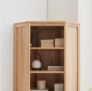 Humbie Solid Oak Corner Bookcase - Oak Furniture Store & Sofas
