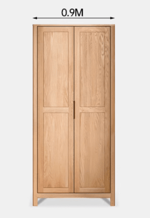 Humbie Solid Oak Two-Door Wardrobe Design A - Oak Furniture Store & Sofas