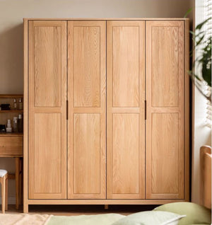 Humbie Solid Oak Two-Door Wardrobe Design C - Oak Furniture Store & Sofas